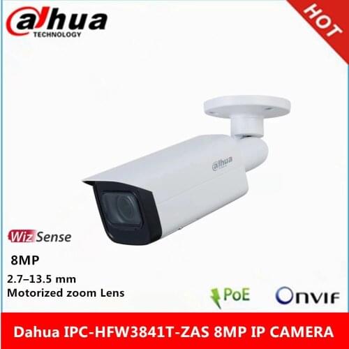 Dahua IPC-HFW3841T-ZAS 8MP 2.7 mm–13.5 mm Motorized zoom Lens built-in Audio Alarm interface IR 60M poe WizSense IP camera