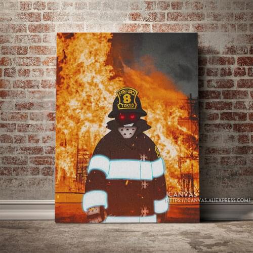 Fire Force Anime Real Life art Decoration Prints Home Decor Canvas Living Kids Room Bedroom Painting Wall Art Studio Poster