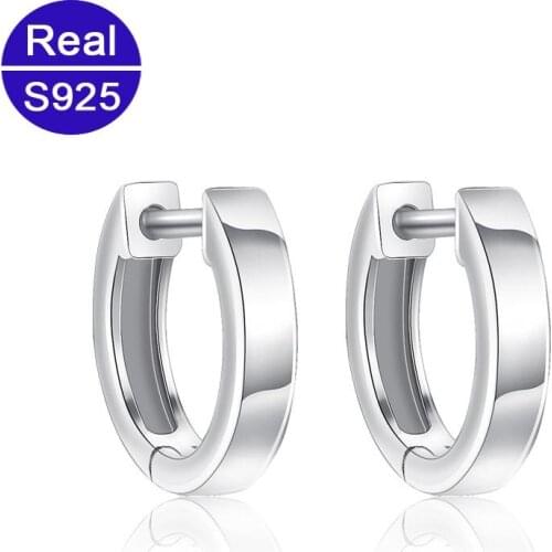 Red Trees Brand Womens Fine Jewellery Fashion Simple Small Solid Silver Hoop Earrings For Women