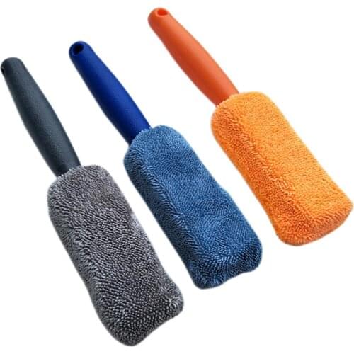 Microfiber Long Handle Tire Brush Car Cleaner Small Brush Plating Wheel Hub Brush Car Wash Paint Care Auto Cleaning Tool