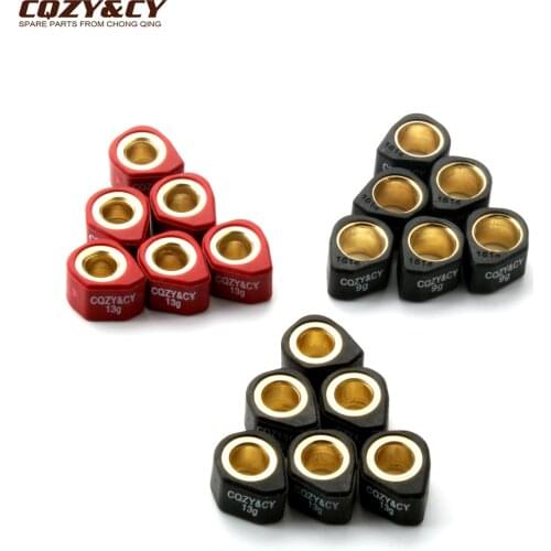 6PC Racing Roller Set Weight 18x14mm 9g 13g For Kymco Vivio Super 8 People One 125 Agility R16 Heroism 150cc 4-Stroke Scooter