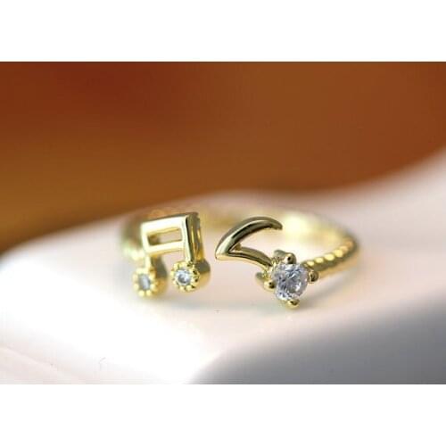 Wholesale Unique Trendy Music Adjustable Ring High Quality Design Gold Silver Promise Rings Women Gift Overwatch Aros