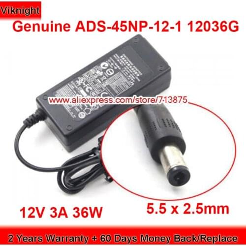 Genuine ADS-45NP-12-1 12036G 36W Charger 12V 3A AC Adapter for QC9116 DVR 36W LED LAMP Power Supply