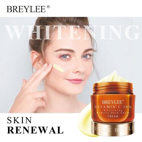 BREYLEE Vitamin C Whitening Face Cream Brighten Face Antioxidant Remove Dark Spots Melanin Fade Freckles Facial Skincare Cream