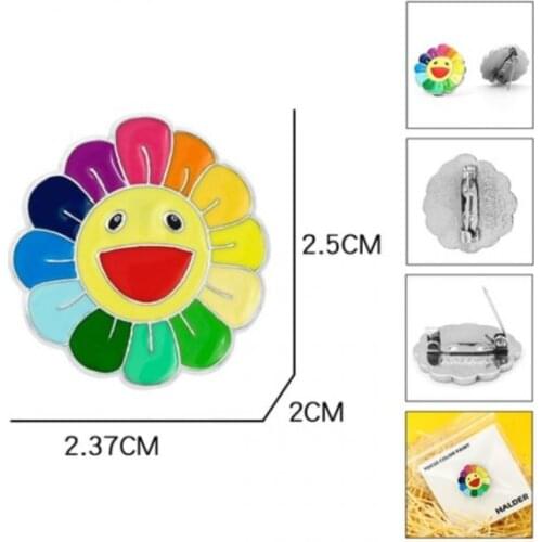 Sunflower Fashion Anime Brooches Decoration Pin Cartoon Brooch Badge Bag Pins Unisex Gifts New