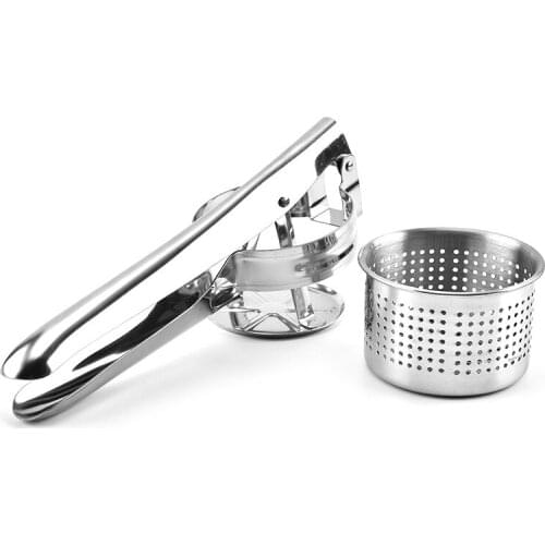 Stainless steel manual potato press mashed potato mashed potato masher juice squeezer juice press three-network juicer