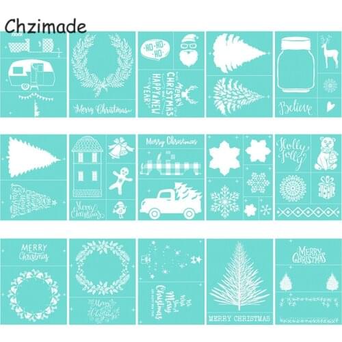 Chzimade Halloween Christmas Day Self-Adhesive Silk Screen Printing Stencil Mesh Transfers For T-Shirts Diy Handmade Supplies