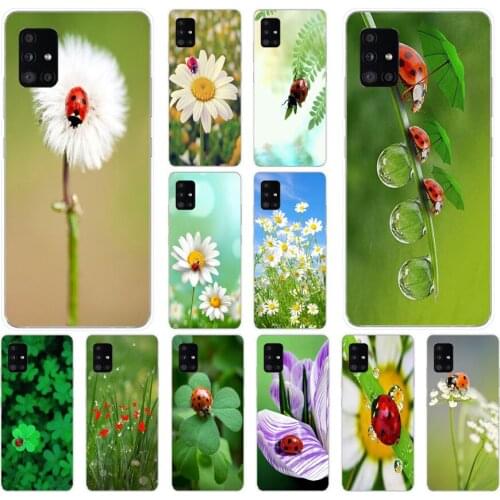 23AS leaf ladybug daisy Silicone case for Samsung Galaxy A01 A10 A20 A20E A20S A31 A40 A41 A51 A71 2019 cover funda