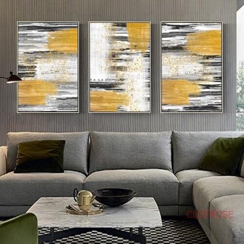 Nordic Abstract Art Poster Brushstroke Color Block Spray Canvas Painting Modern Home Decoration Wall Art Pictures No Frame
