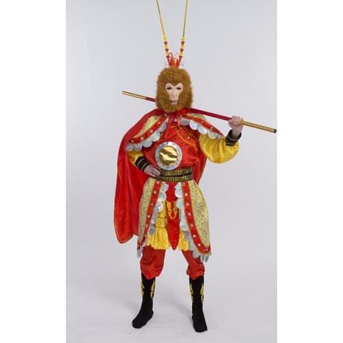 Sun wukong costume adult mens monkey costumes new cool halloween party monkey king cosplay tv stage show chinese costume
