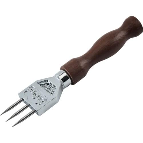 Ice Pick Sturdy Ice Chipper With Solid Wood Handle Zinc alloy material Three Pronged Ice Crusher for Cocktail Bartender
