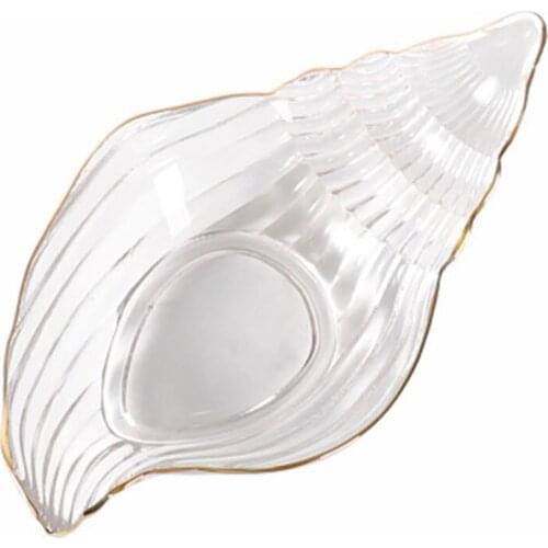 Creative Phnom Penh Clear Glass Dessert Plate Scallops Starfish Marine Series Fruit Cake Dish Salad Bowl Kitchenware
