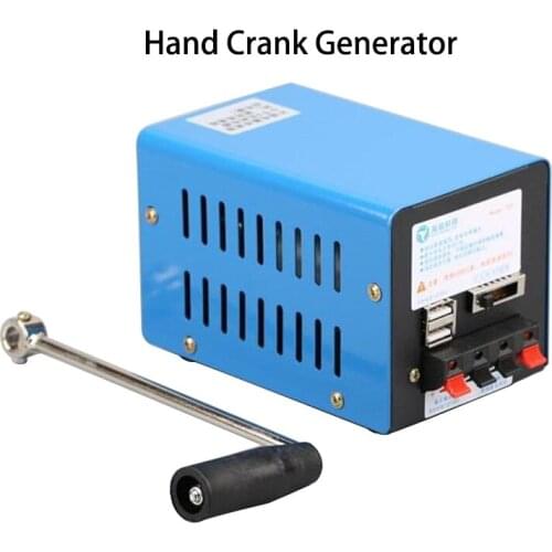 Outdoor Generator 20W Multifunction Portable Manual Hand Crank Emergency Survival Power for Camping Hiking Phone Light Charger