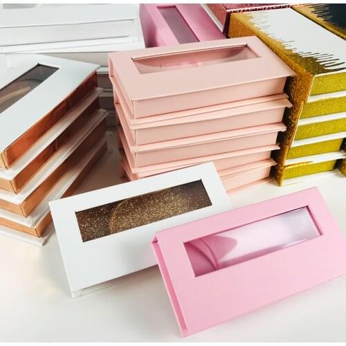 Wholesale Lash Boxes Packaging Eyelashes Box Package Custom Logo Magnetic Light Pink Eyelashes Makeup Storage Case Print Logo