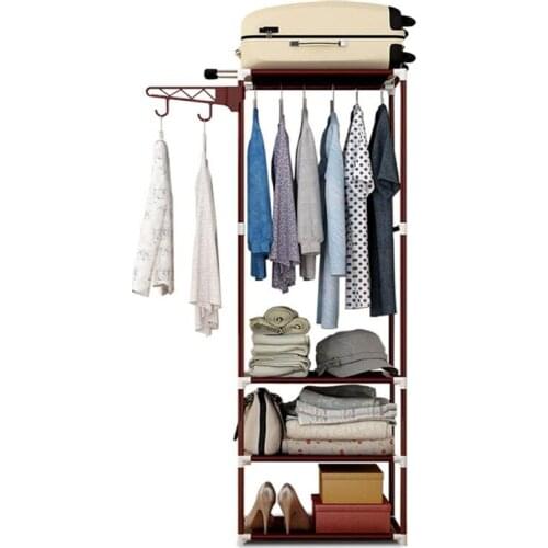 Simple Fashion Coat Rack Large Capacity Bedroom Wardrobe Closet Clothes Hanger Mutifunctional Storage Organizer Floor Shelf