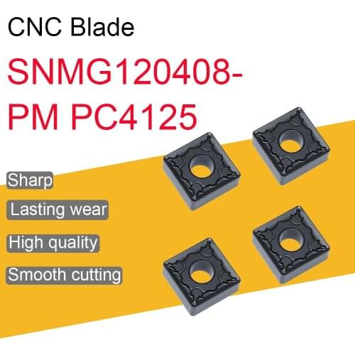 10PCS SNMG120408-PM PC4125 Inserts High Quality SNMG 120408 Blade CNC Lathe Tool Cutting Machine Accessories