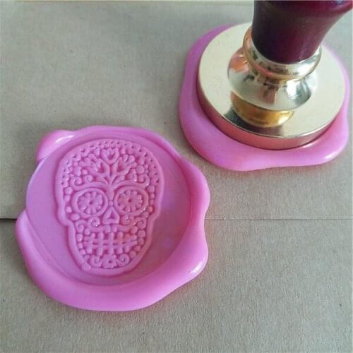 XunMade New arrive Creative sugar skull wax seal stamp,flower skull wax stamp /diy wedding invitation seals gift free shipping