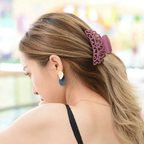 Trendy Large Hair Claw Ladies Scrub Hair Acrylic Barrette Crab Clamp Clip Hollow for Women Hair Accessories
