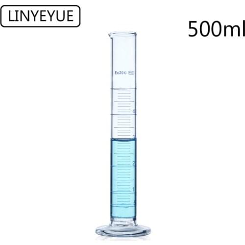 1pc 500mL Graduated Glass Measuring Cylinder Graduated Cylinder Laboratory Glassware Chemistry Equipment