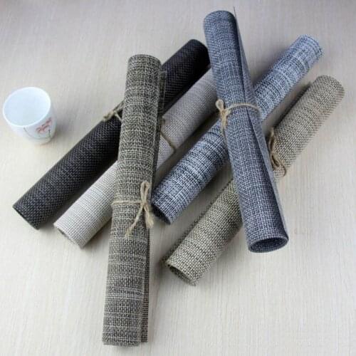1PC PVC Water Proof Table Mat Food Place Heat Proof Lnsulated Pad Pure Color Japan Simple Modern Style Anti-microbial Damp Proof