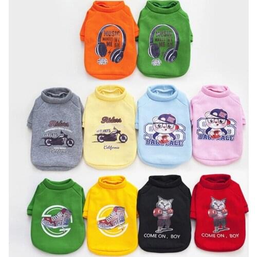 10PC/Lot Pet Clothes Winter Dog Sweatshirts Cartoon Dog Coats Small Dogs Hoodies Tops Chihuahua Dog Clothes
