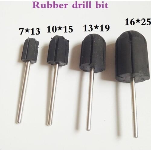 2pcs/lot 5*11 7*13 10*15 13*19 16*25 professional Rubber drill bit match Nail sanding cap electric nail drill manicure pedicure