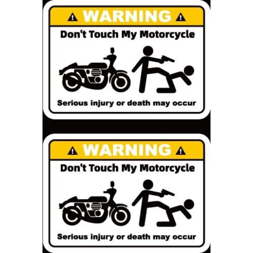 2 PCS Do Not Touch My Motorcycle Reflective and Waterproof Warning Mark Stickers Decals 8cmx5.6cm