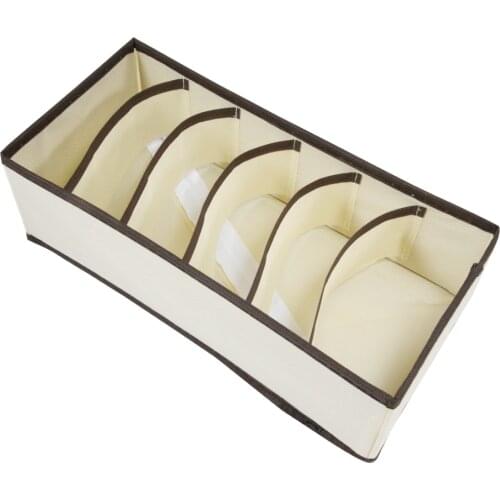 4 Pcs Set Underwear Bra Organizer Storage Box Beige Drawer Closet Organizers Boxes for Drawer Organizer