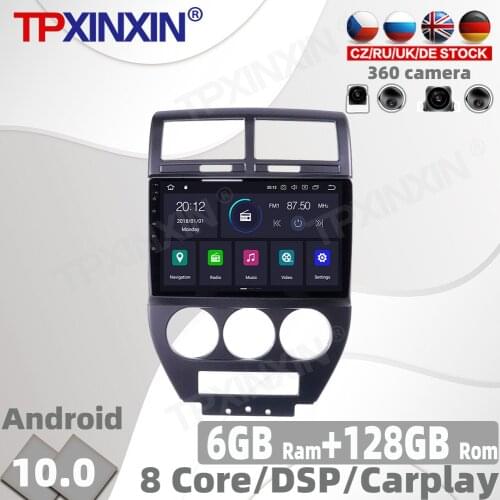 128GB Android 10.0 For Jeep Compass MK 2006 - 2010 Car Radio Multimedia Video Player Navigation GPS Accessories Auto 2din no DVD