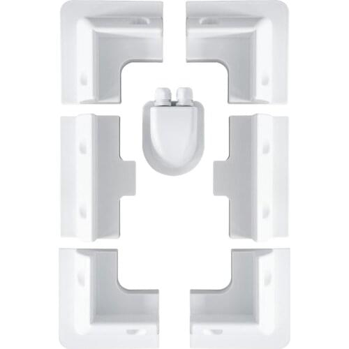 White ABS Solar Panel Mounting Brackets 7 Drill-Free Corner Bracket Support Kit For Wood Frame RV Boat Campers Caravans Hood