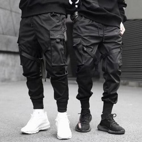 Cargo Pants Men Solid Color Black Loose Casual Jogger Pants Multi-Pocket Breathable Cotton Blend Men Casual Cargo Pants Outdoor