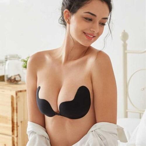 Fly Bra Strapless Silicone Push Up Invisible Bra Self Adhesive Backless Bralette Lift Bralette Seamless A B C D E F Cup Bras