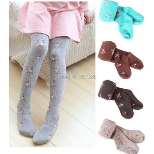 Children thick warm tights for girls children cotton candy color dancing kids baby girls pantyhose knitted cotton cute tights