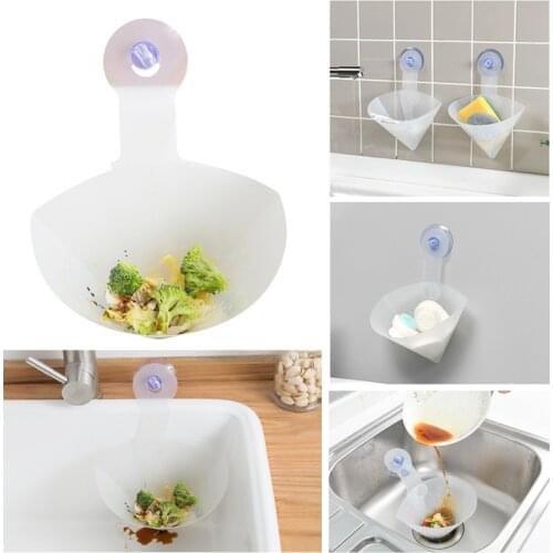Foldable Sink with Suction Cup PVC Kitchen Kitchen Waste Filter Bathroom Drainage Multifunctional Funnel