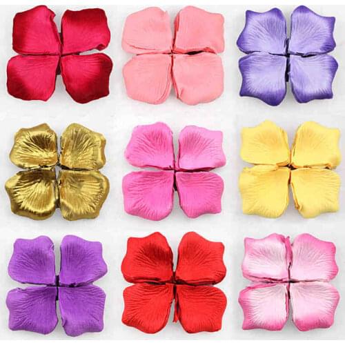 Hot sale 100pcs/pack Fake Rose Petals Flower Girl Toss Silk Petal Artificial Petals For Wedding Confetti Party Event Decoration