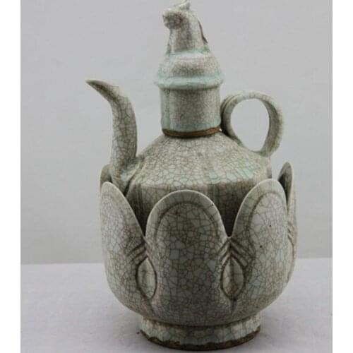 Rare SongDynasty porcelain teapot,Hutian kiln shadow green glaze opening dog head pot warm teapot,Collection&Adornment