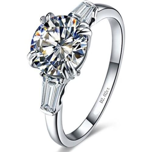 F VS1 Test Positive White Gold Jewelry Ring 14k 2CT Moissanite Ladder Carbon Ring Special Engagement for Women 14k Gold Ring
