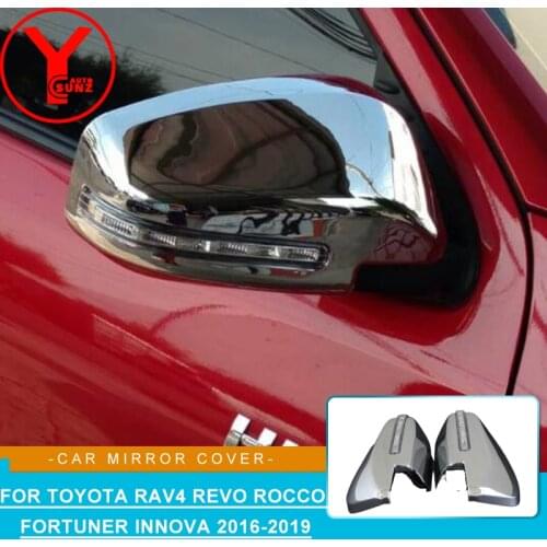 Side Door Mirror Cover LED For Toyota Fortuner AN160 HILUX SW4 REVO 2015 2016 2017 ABS car styling auto parts accessories YCSUNZ