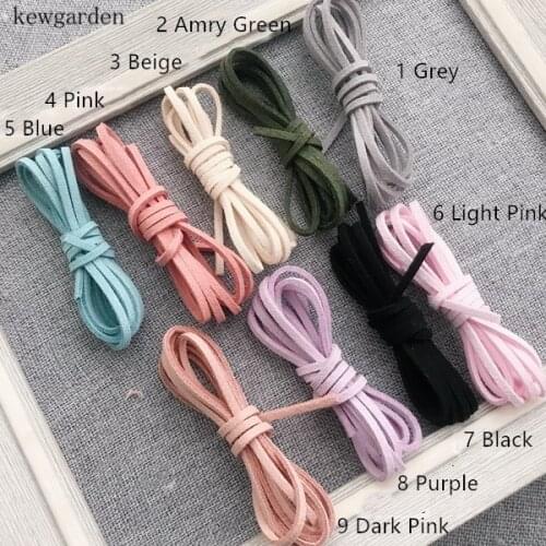 Kewgarden 3mm 1/8" Suede Ribbons Handmade Handband Satin Ribbon DIY Riband Garment Accessories 20M / Lot