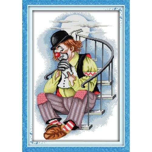 Happy clown festival(3) cross stitch kit cartoon 14ct 11ct count print canvas stitching embroidery DIY handmade needlework