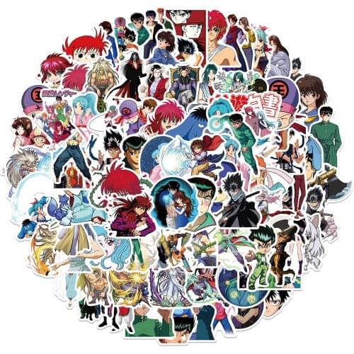 10/50/100pcs YuYu Hakusho Anime Stickers PVC Waterproof DIY Phone Suitcase Laptop Car Skateboard Cartoon Sticker Decals Toy Kids