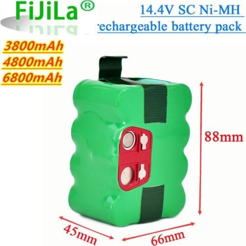 14.4V SC Ni-MH rechargeable battery pack 6800mAh Vacuum Cleaner Sweeping Robot for KV8 XR210 XR510 XR210A XR210B XR510B XR510D
