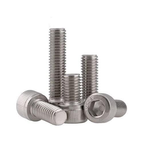 M4 series 100pcs Stainless steel hex socket screws M4*4/5/6/8/10/12-30 mm cylinder head bolt, cup head screws