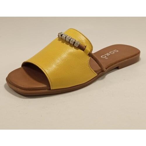 Women Yellow Slippers Spring Summer Fashion Flat Flip Flops Lightweight Comfortable Sandals Real Genuine Leather Soft Sole Shoes