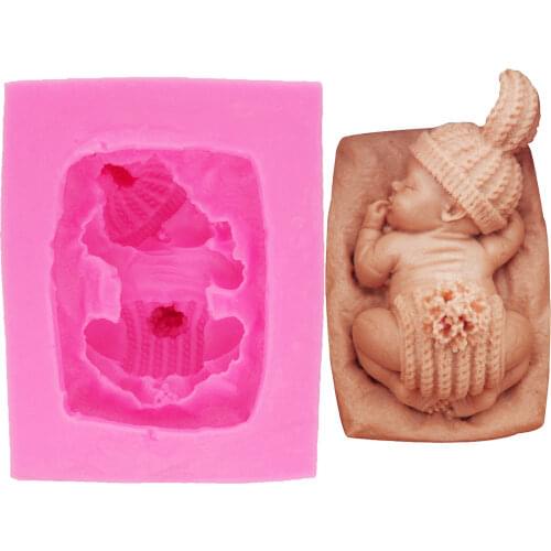 M0290 3D Baby Silicone Mold Baby Chocolate Fondant Cake Decorating Tools Soap candles silicone mould