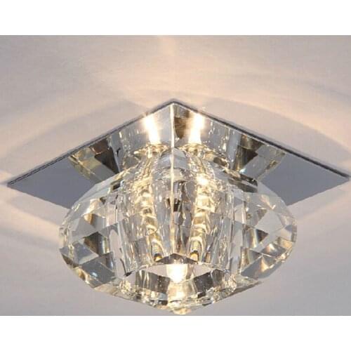 Modern Aisle K9 Crystal Ceiling Lamps Creative Living Room Kitchen Led Ceiling Lights Luxury Bedroom Porch Hotel Light Fixtures