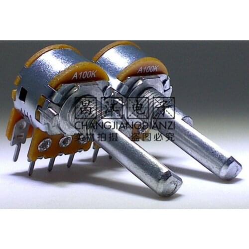 1 Piece A100K Stereo Channel A104 Audio Power Amplifier Volume Potentiometer 25MM Half Axis 6 Feet