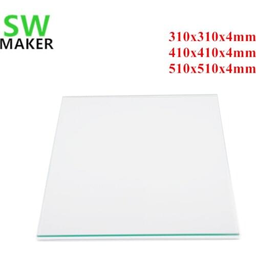 SWMAKER Heated Bed Borosilicate Glass Plate 310/410/510mm 4mm for Creality CR-10 Series CR-10 5S 3D Printer Parts Custom glass
