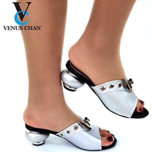 New Fashion Luxury Shoe Women Designers Nigerian Party Pumps Wedding med Heels Plus Size Ladies Sandals with Heels Slip on Shoes