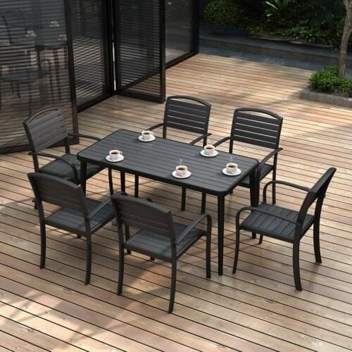 Table-Chair Outdoor Courtyard Sun Protection Water Resistant Table and Chair Combination Cafe Outdoor IronDining Table and Chair